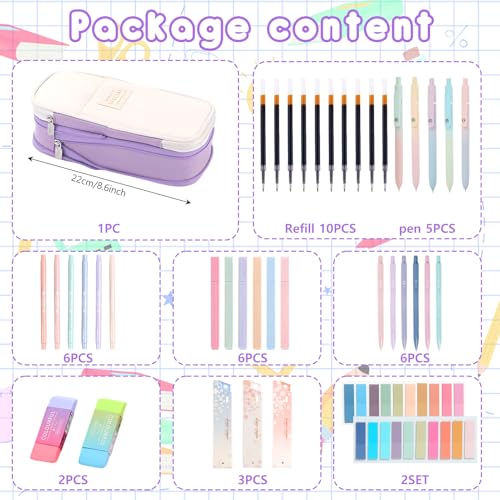 Ensemble de papeterie esthétique violette premium pour écriture soignée - 2