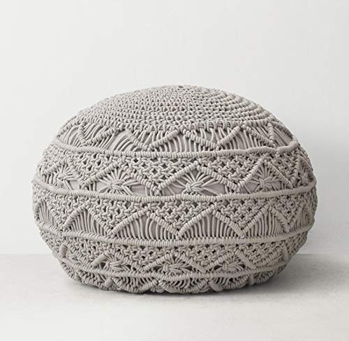 Hand Woven Home DÃ©cor Braided Jute Pouf | Ottoman | Footrest - Bean Bag, Floor Chair - Great for The Living Room, Bedroom and Kids Room - Small Furniture