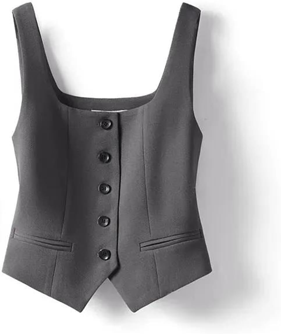 Women’S Suit Vest Coat Summer Version Ladies Waistcoat Tops Elegant Female Sleeveless Suit Vest