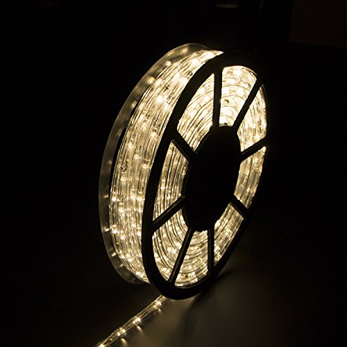 Walcut 50Ft Rope Light Indoor Outdoor 110V 540 Led Bulbs Round Tube Decorative Christmas Holiday Business Restaurant Light, Warm White #TOP1