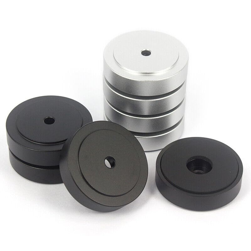 4X Full Aluminium Speaker Spike Shock-absorbing Isolation Stand Feet Pad 40x10mm