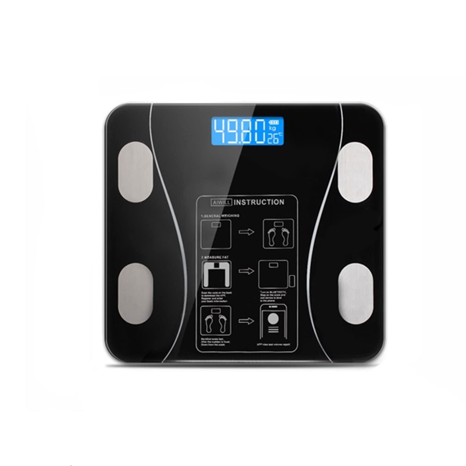 JINGYAN Cyfrowe wagi łazienkowe Smart Body Fat Scale Elektroniczny analizator składu wagi LED Cyfrowa podłoga łazienki