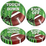 Btmooz Football Plates Party Supplies, 48 PCS Super Football Theme Decorations include Football Dinn