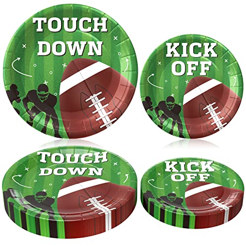 Btmooz Football Plates Party Supplies, 48 Pcs Super Football Theme Decorations Include Football Dinner Plates And Football Dessert Plates, Football Paper Plates For Game Day Tailgate Party #TOP2
