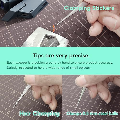 image for stedi 2PCS Precision Tweezers Set, Model Hobby Making Tools,Ultra-Prec