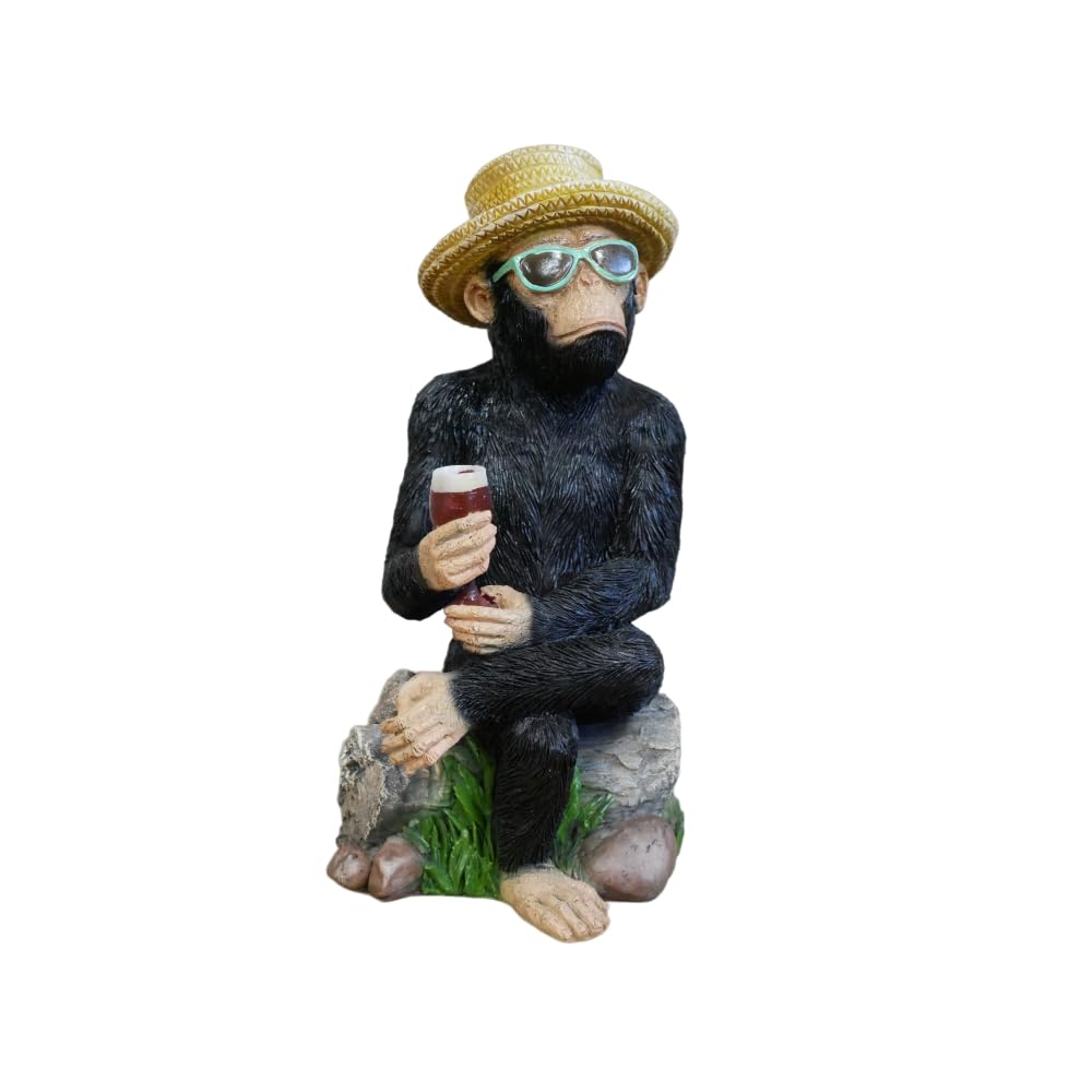 Gifts Direct 2 U Holiday Drinking Monkey - Resin Animal Statue for Home Decor - Charming Figurine Ornament, Perfect Stylish Decoration!