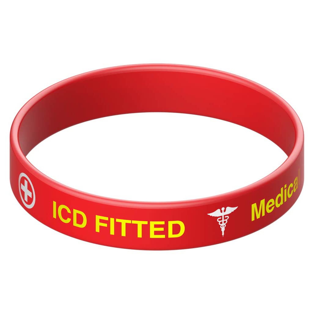 ICD Fitted Silicone Wristband (Black, Large 7.9 inch (202mm))