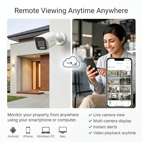 Image of Qidots 10 Channel CCTV Combo Set 4K 8 MP IP Bullet Cameras with 10 Channel NVR and 1TB HDD Hard Disk10pc Metal Body Bullet Camera ColourVu Dual Mode