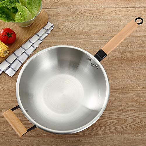 Wok de acero inoxidable con tapa y cesta de vapor 12.5 pulgadas miniatura 5