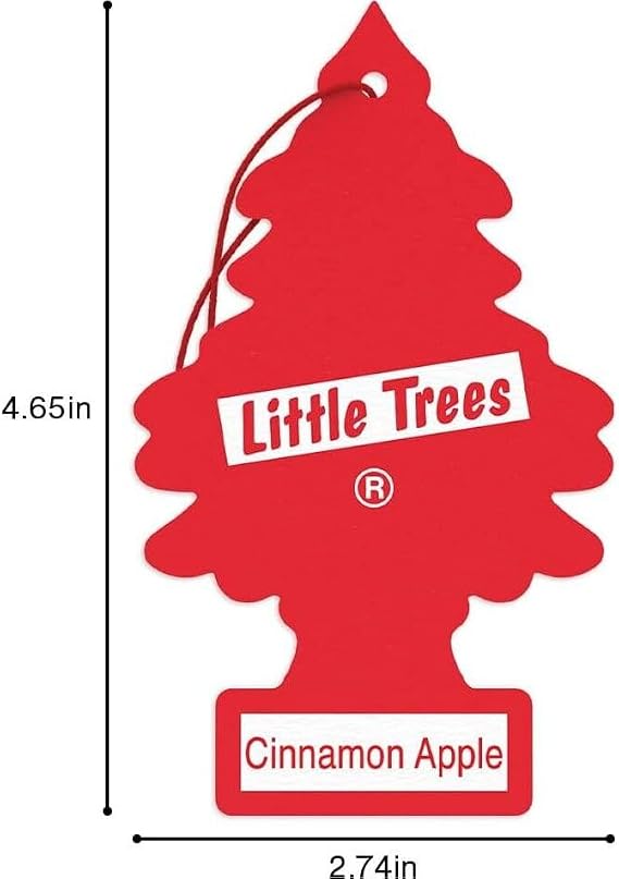 LITTLE TREES Car Air Freshener | Hanging Paper Tree for Home or Car | Cinnamon Apple | 10 Pack