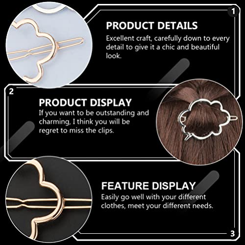 Lurrose Presilhas de cabelo geométricas, de metal, 6 peças, grampos de cabelo, presilhas minimalista