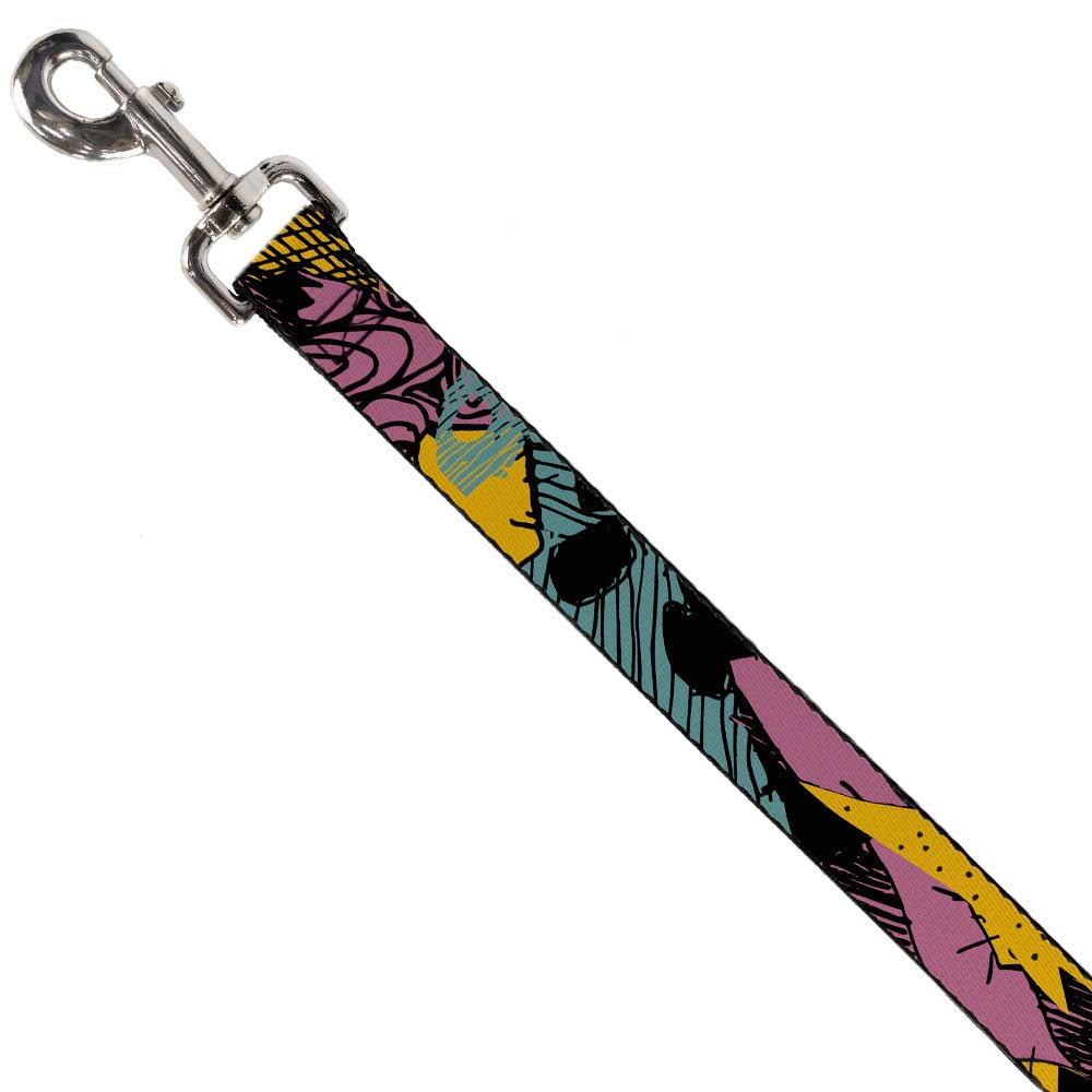 Buckle-Down Dog Leash Nightmare Before Christmas Sally Dress Patchwork 6 Feet Long 1.5 Inch Wide