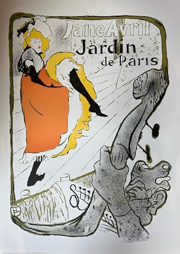 Poster Jane Avril Lautrec 50x70 - Affiche vintage lithographie décoration murale