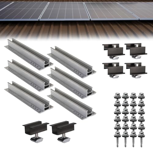 Becker Tech Photovoltaik Trapezblechdach Montageset für 2 Module | Privatkunden Steuersatz 0% | Befestigung Trapezblech Solarmodul Halterung PV Montagesystem Aluminium, Modulanordnung:Horizontal
