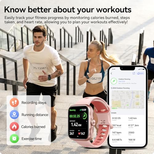 Image of Smart Watch for Men Women (Built-in GPS), Bluetooth Call Smartwatches, AMOLED Display Fitness Tracker with 3ATM Waterproof Pedometer /Calories /Heart Rate /Sleep Monitor for iOS & Android