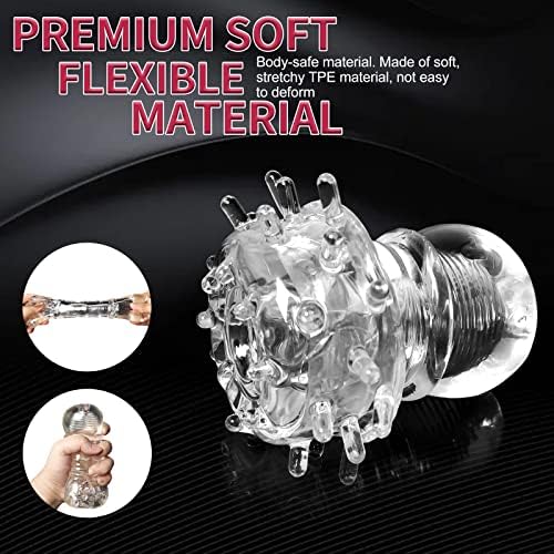 Male Masturbator Cup Sex Toys for Men, HBABY Portable Pocket Pussy Stroker Blowjob Stroker Sleeve Stimulator with Vagina Textured for Man Masturbation for Penis Stimulation and Training, Clear