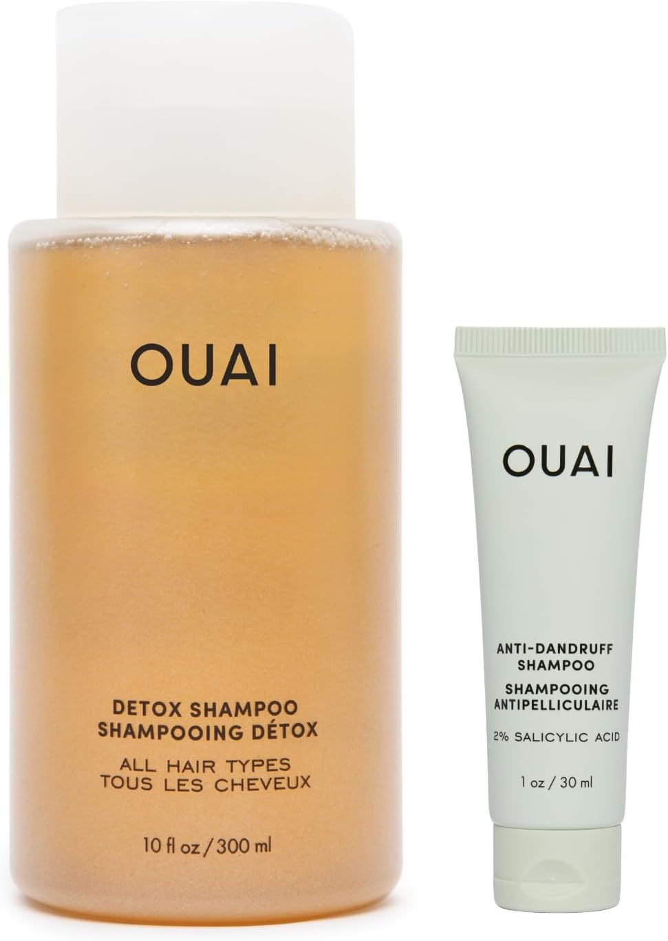 Detox Shampoo (10 fl oz) & Anti-Dandruff Deluxe Size (1 fl oz) Bundle - Soothing, Clarifying Shampoo Set for Dry, Flaky Scalp - Removes Dirt & Build Up (2 Count)