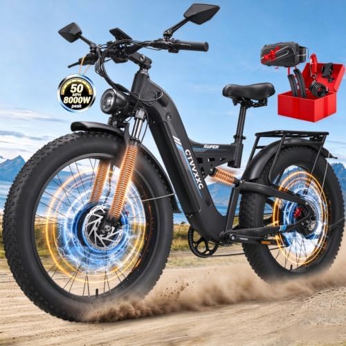 8000W Peak Dual Motor Electric Bike for Adults,50MPH Max Fast E-Dirtbike