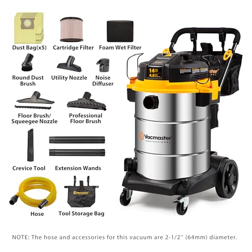 Image of Vacmaster Professional Beast Series 14-Gallon* 6.5 Peak HP† Wet /Dry Vacuum - VJE1412SW 0203