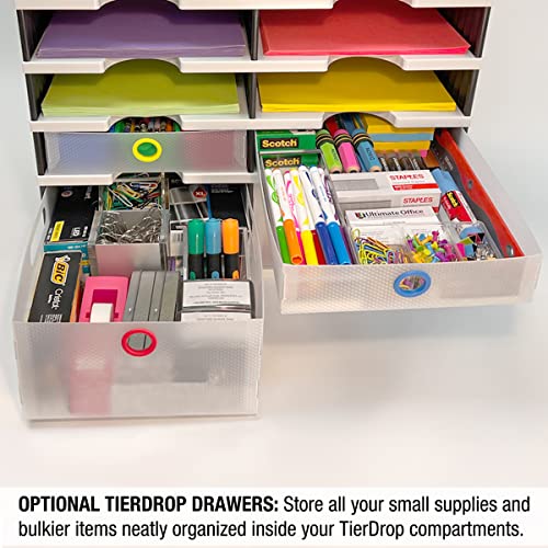 Ultimate Office Tierdrop Literature Organizer/Forms Mailroom Classroom Sorter, 10-Compartments With Optional Add-On Tiers For Easy Expansion, Gray W/Black… #TOP5