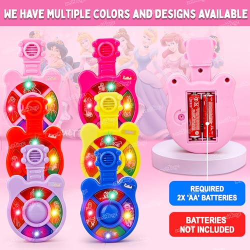 Image of Zest 4 Toyz Musical Guitar Toy for Kids with Colorful LED Lights and Sound Toy Battery Operated Baby Toys Musical Instrument Toys Birthday Gift for Kids Boys & Girls - Pink