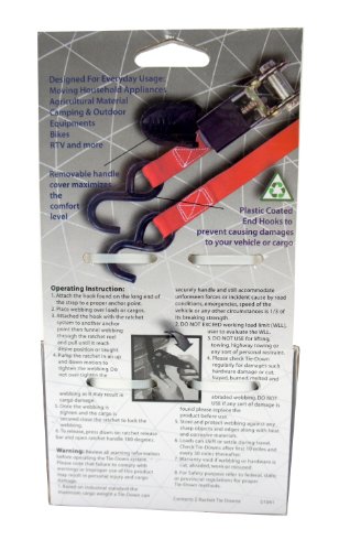 Everest S1041 Yellow 1" X 15' Standard Ratchet Tie Down, (Pack Of 2) #TOP2