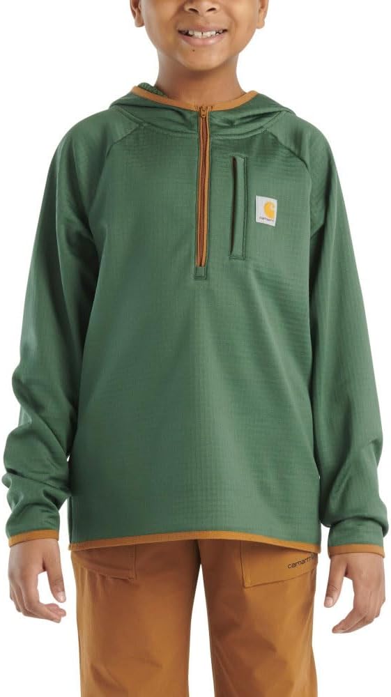 Carhartt Kid's CA6588 Force® Long-Sleeve Quarter Zip Sweatshirt - Boys - 5 Child - Cilantro