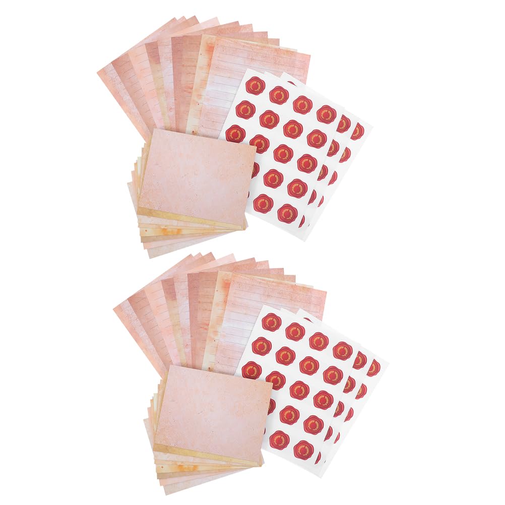 SHINEOFI 100sätze Vintage-schreibpapier-set mit Umschlägen Antikes Briefpapier für Handgeschriebene Karten Notizen und Grußkarten Liniertes Papier Hochwertiges Papier für Klare Botschaften