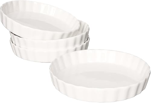 Bandeja de horno de porcelana para hornear, platos gratinados, 14 onzas, molde para pastel, aperitivo, pizza, tarta, postre, quiche, para el horno