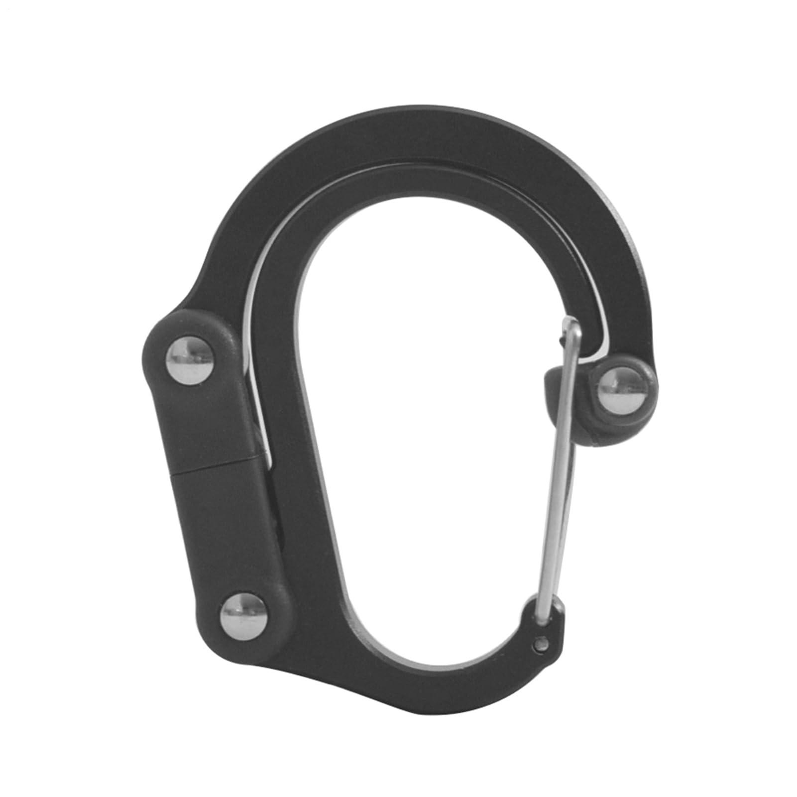 Locking Carabiner, Heavy Duty D Shaped Aluminum Carabiner Clip, D Shaped Folded Joints Rotating Hooks, Multipurpose Key Chain Clip Hook for Home Gym, Traveling, Hiking, Camping