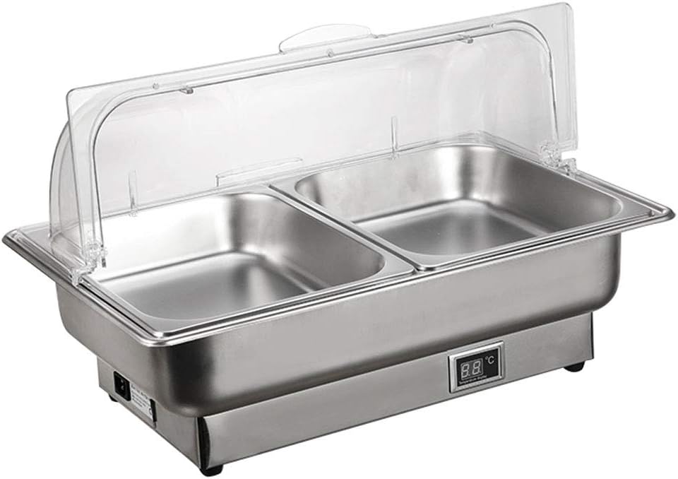 Stainless Steel Hot Pot, Hot Pot High-end Food Warmer Buffet Wedding Party Banquet Catering Event (Double 13L) (Three 9L)