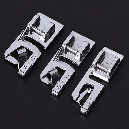 Set de 3 pies para dobladillo enrollado para máquina de coser miniatura 4