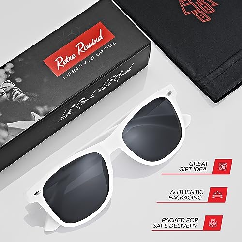 Image of Retro Rewind Polarized Sunglasses for Women Men - UV400 Classic Square Vintage Shades Trendy Unisex Sun Glasses