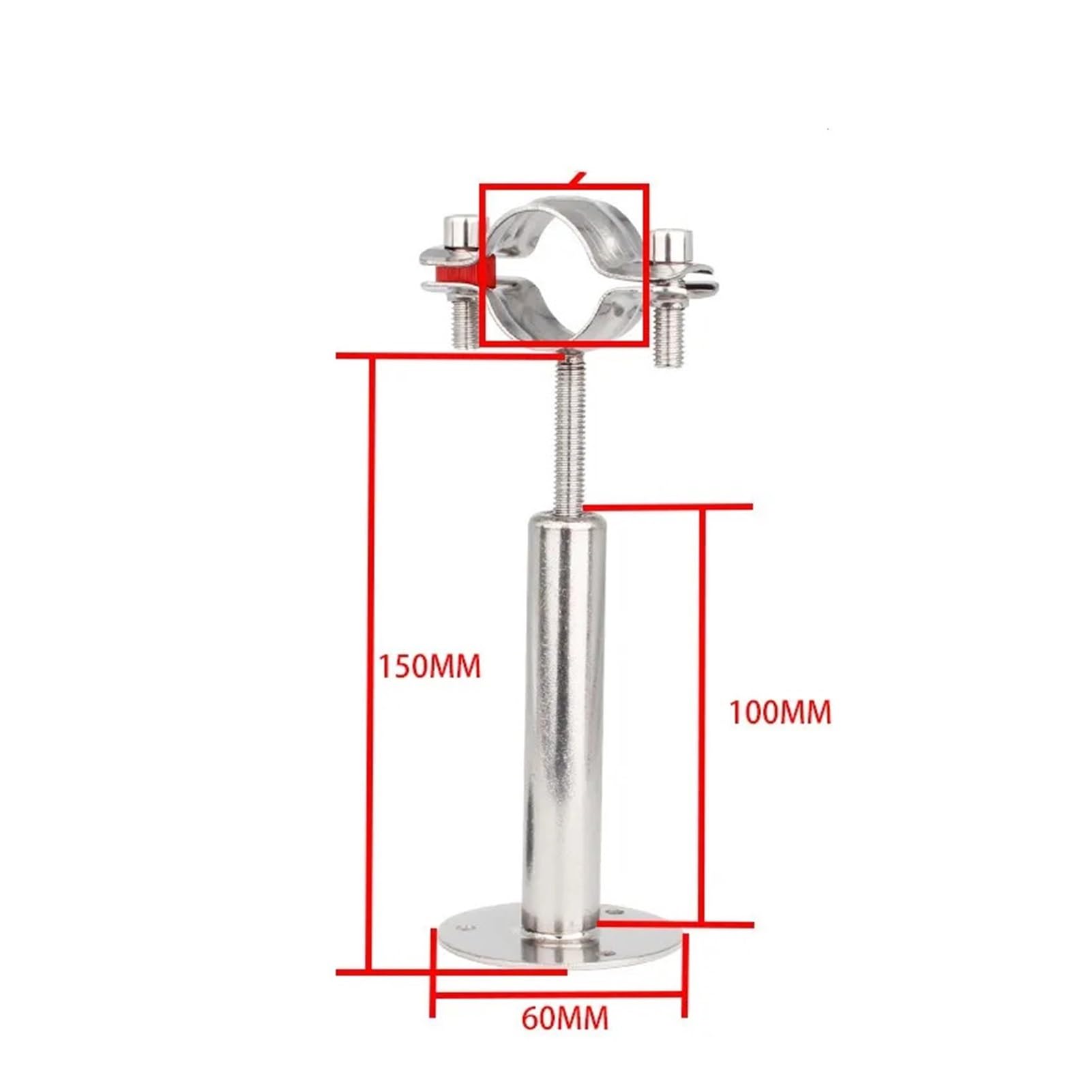 Abrazadera de soporte tubo ajustable acero inoxidable 304