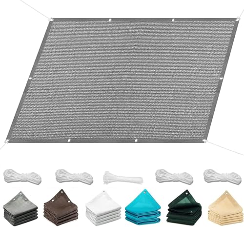 Toldo vela de sombra rectangular 70x300 cm gris claro de HDPE para terraza 2