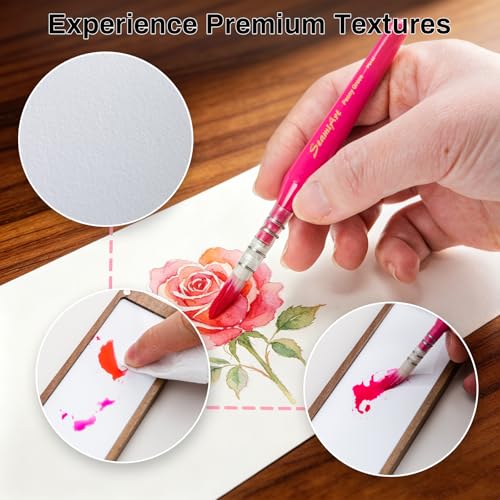 SEAMIART Professional Watercolor Paint Set - Floral Red Tones Portable Watercolor Travel Set with 12 Colors, Painting Kit for Portraits, Florals & Manga Art - Gift Idea for Art Lovers — view 5