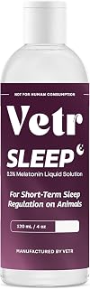 vetr Sleep Melatonin for Dogs & Cats - Roasted Chicken Flavor - Liquid Calming Drops, Dog Sleep Aid, Anxiety Relief Supplement (120mL)