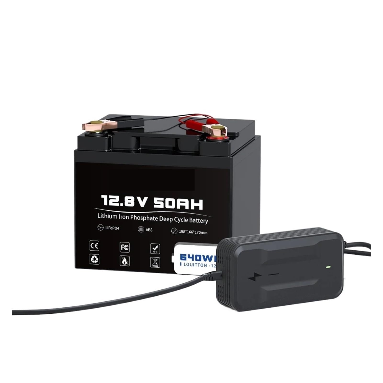 Batteria A Ciclo Profondo 12V 50AH 100Ah LiFePO4 Batteria 12,8V Alimentazione