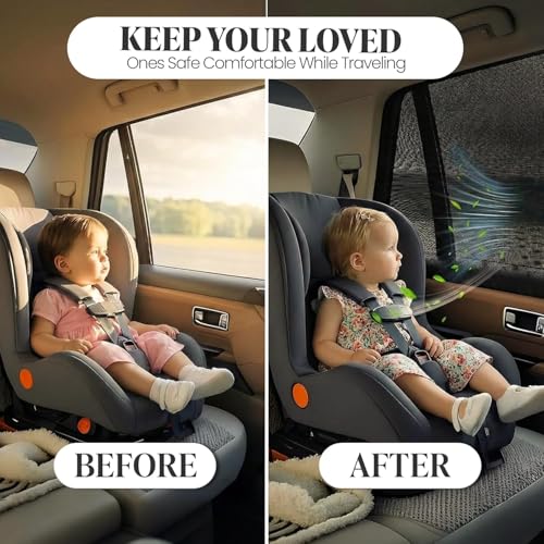 Image of AutoStory Custom Fit Non-Magnetic Cotton Mesh Car Sunshade for i10 2007-2017 | UV & Heat Protection Car Window Curtains | Privacy Car Sun Shade | Breathable Vehicle Specific Side Window Shades
