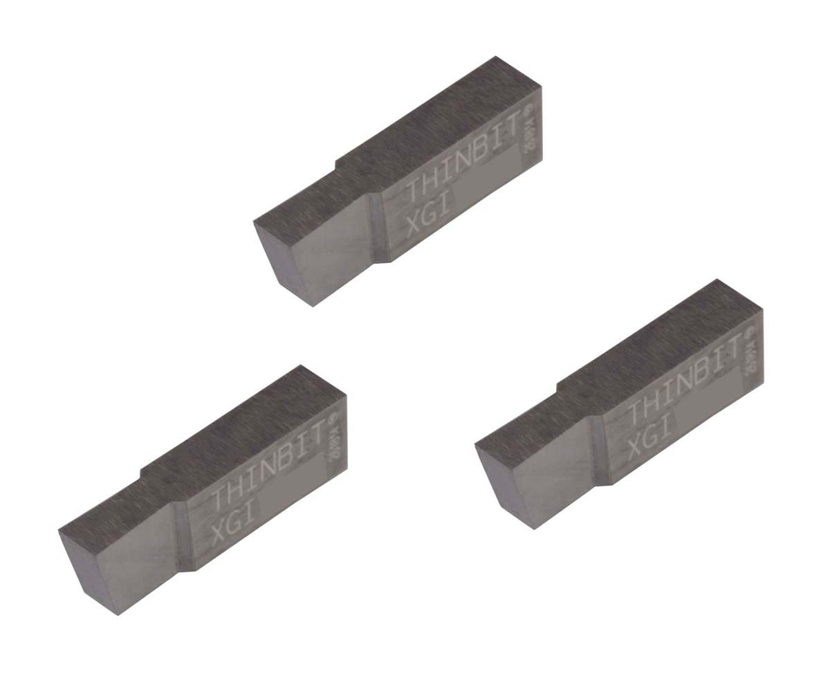 THINBIT 3 Pack XGI185HS 0.185" Width 0.250" Depth, Uncoated High Speed Steel, Sharp Corner, Grooving Insert for Plastics, Composites, Abusive Cutting Conditions and Low RPM Cutting