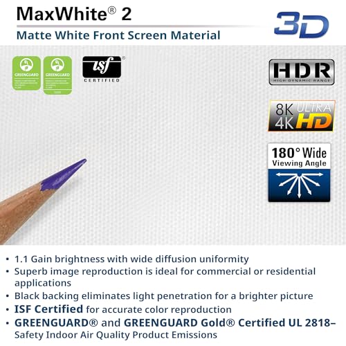 Image of Projector Screen Elite Screens Spectrum RC1 Remote, 180-INCH Diag 16:9, Motorized Projection Screen Movie Home Theater 4K /8K Ultra HD Ready, ELECTRIC180H2