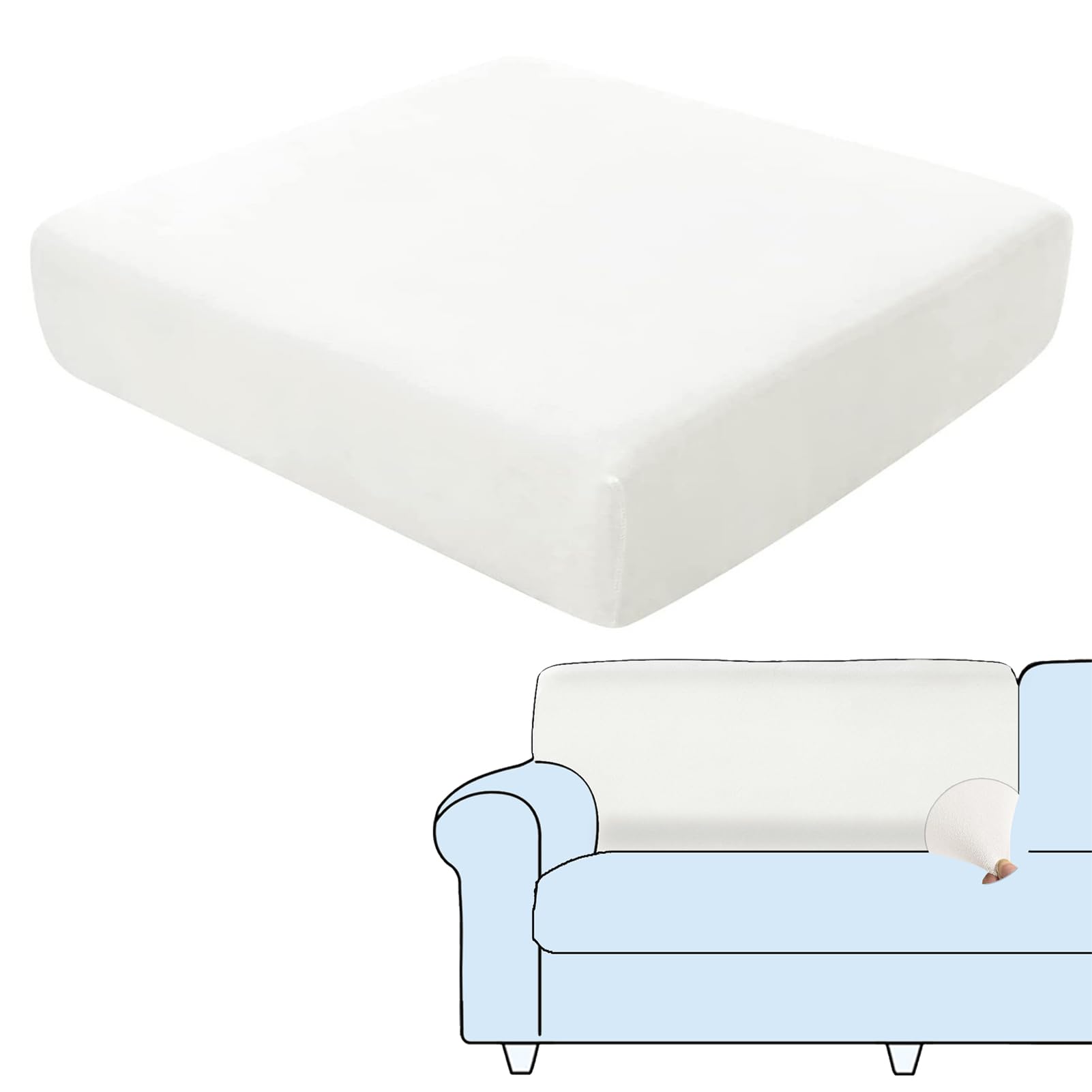 SHUOJIA Sofa Seat Cushion Covers, Stretch Velvet Sofa Cover