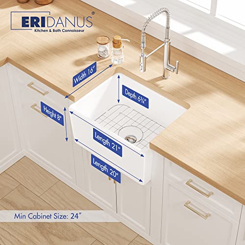 21 Inches Kitchen Sink, Eridanus Utility Farmhouse Sink, Prep And Bar Sink, Laundry Sink, 21"X 16"X 8"(Trapezoidal) #TOP2