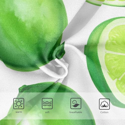 Green Lemon Watercolor Limes White Girl Panties Cute Toddler Underwear Floral Cotton Fun Briefs Undies Kids 2t3