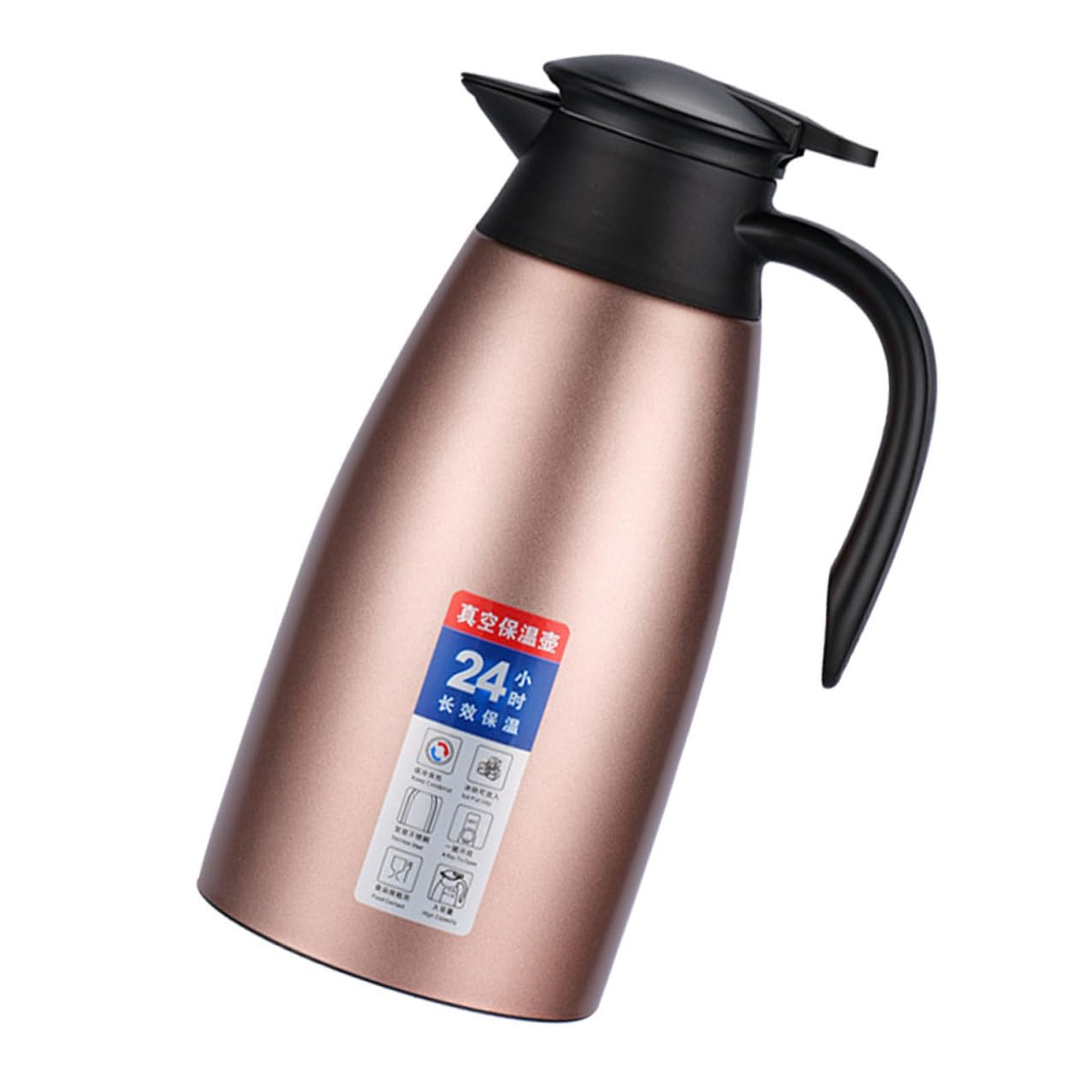 Isolierte Kaffeekanne Edelstahl 2L Thermoskanne mit Vakuum Doppelwand Großer Wasserkrug für Kaffee Tee Bpa Frei Langanhaltende Wärme für Zuhause und Büro