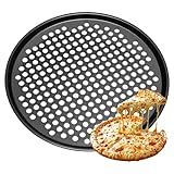 WINDAWNKE 12 Inch Round Pizza Pan with Holes, Carbon Steel Pizza Pans for Frozen & Homemade Pizza, Nonstick Pizza Tray for Oven
