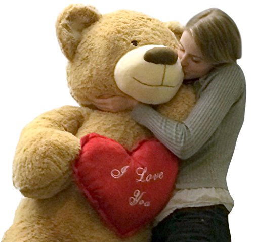 Big Plush I Love You Giant Teddy Bear 5 Foot Soft Tan 60 Inch, Holds Heart Pillow #TOP5