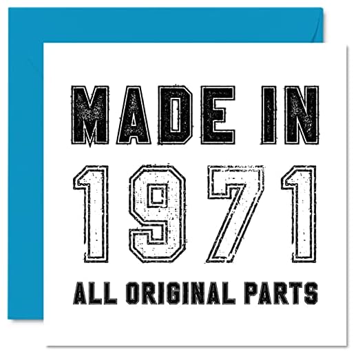 Tarjeta felicitación 51 cumpleaños hombres, mujeres, él ella, fabricada en 1971, todas piezas originales, divertida tarjeta felicitación 51 cumpleaños abuelo, abuela, mamá, papá, 145 mm x 145 mm