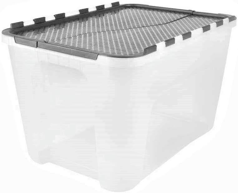 HDX 12 Gal. FlipTop Storage Tote with Black Lid Nepal Ubuy