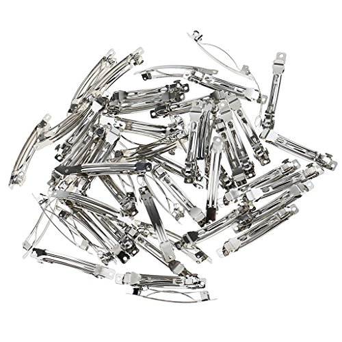 Jili Online - Lote de 50 peças de presilhas francesas prateadas, venda por atacado, acessórios de la